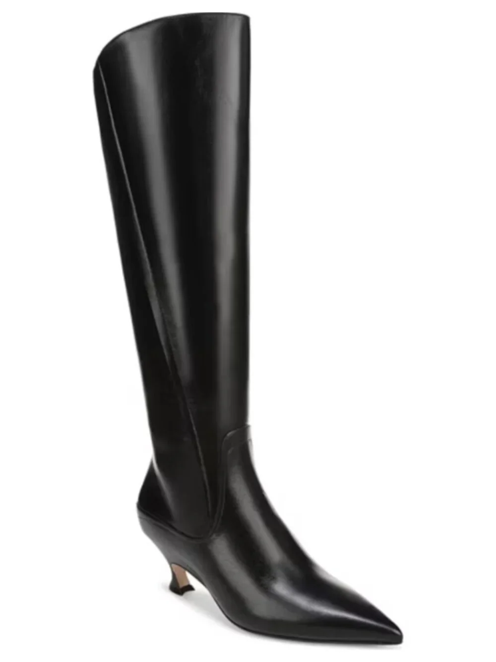 Naturalizer Pepper Black Leather Pointed Toe Knee High Boots Size 7 M NWT